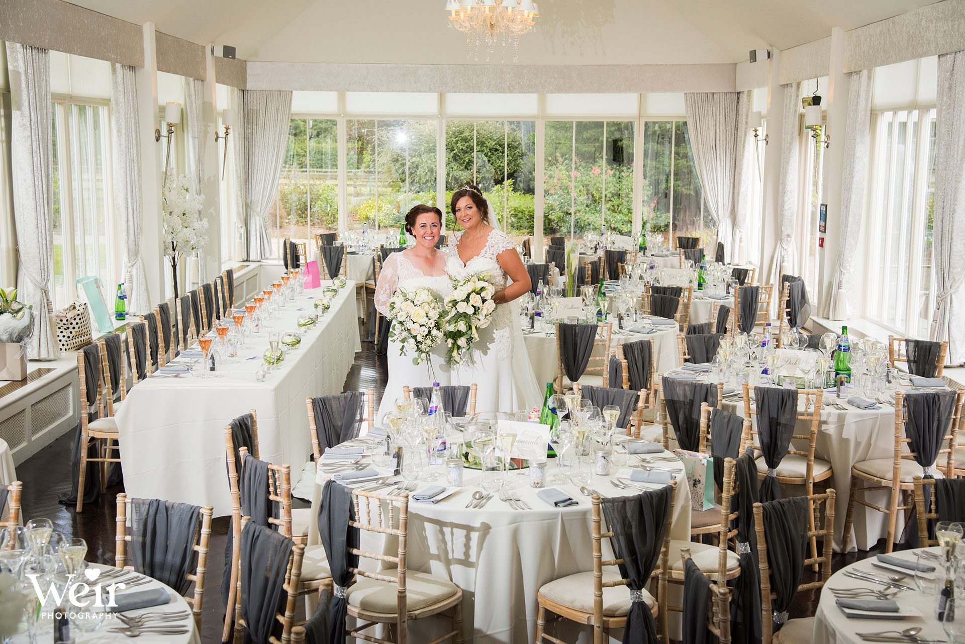 Brides in pavilion of Carlowrie Castle