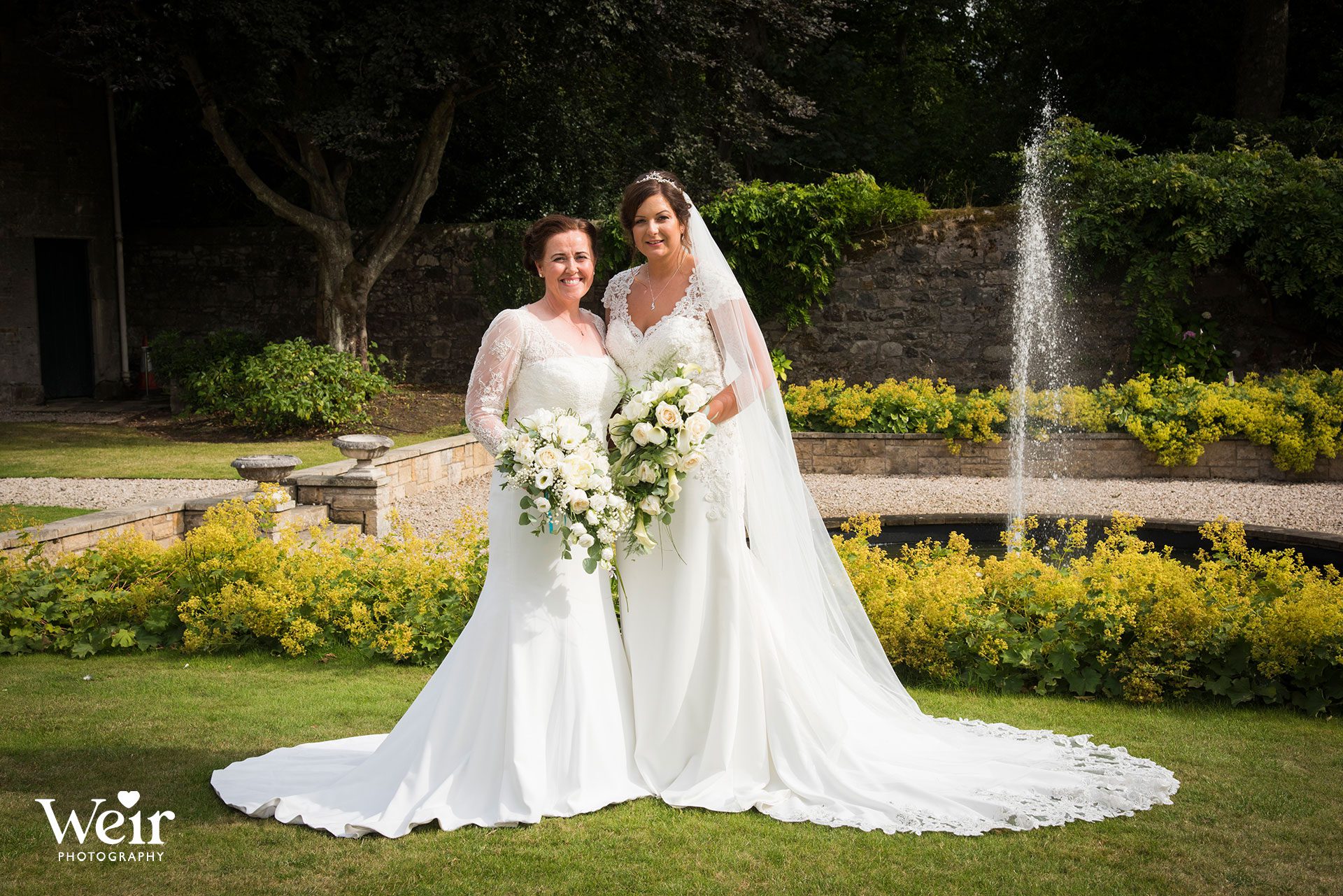 Brides in grounds of Carlowrie Castle
